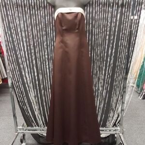 Two Tone Chocolate Strapless Gown